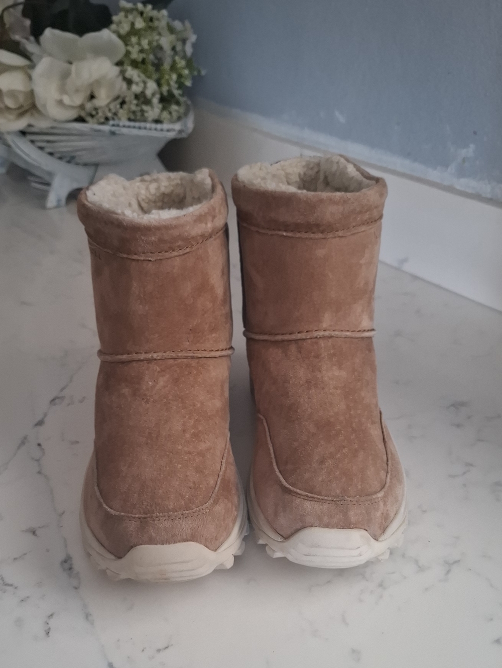 Merrell WomensTan Suede Shearling-Lined Winter Boots